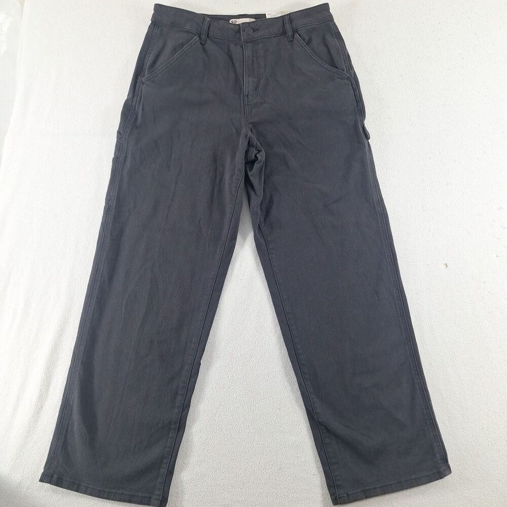 So High Rise Carpenter 15/32 New Baggy Wide Leg Black Womens